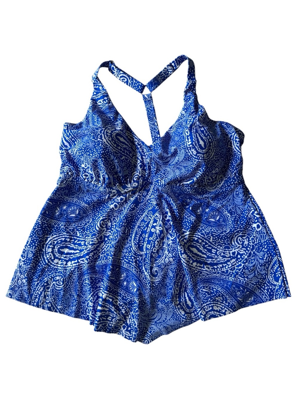 Raisins Curve Aviva Tankini Blue Paisley Swim Top Plus Size 16W NWT - Picture 2 of 7